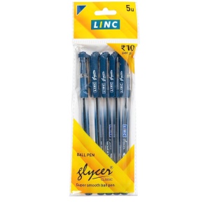 Linc Glycer 0.6mm Blue Colour Ball Pen (Pack of 5)