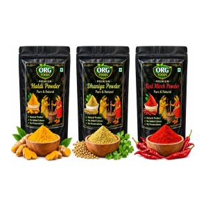 ORGfoods Trail pack Haldi/Dhaniya/Mirch Powder Each 50g